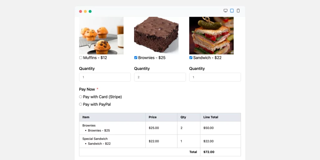 Payment Summary in Fluent Forms